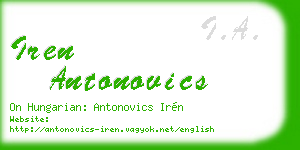 iren antonovics business card